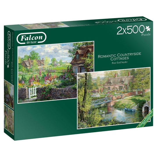 Falcon Deluxe Romantic Countryside Cottages Jigsaw Puzzle (2 x 500 Pieces)