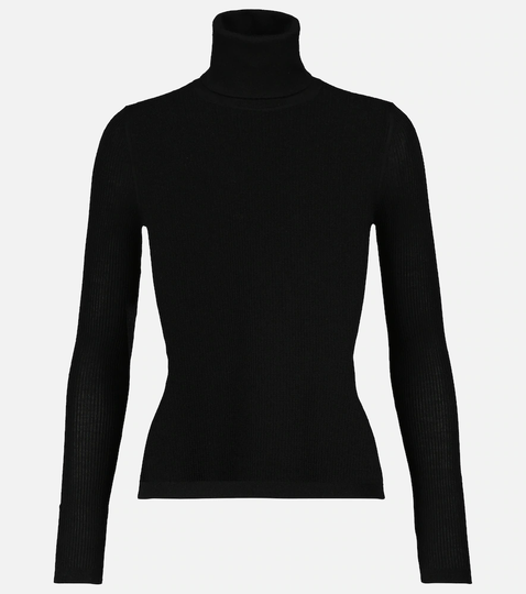 Cashmere, wool and silk turtleneck sweater