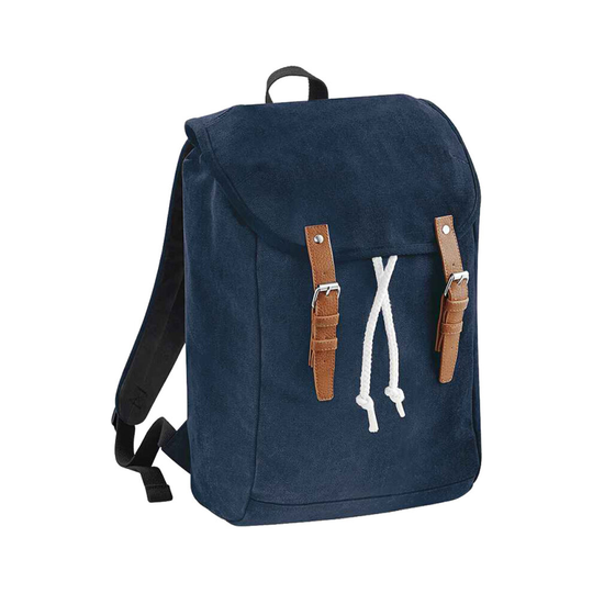 (One Size, French Navy) Quadra Vintage Rucksack / Backpack (Pack of 2)