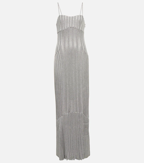 Metallic knit gown