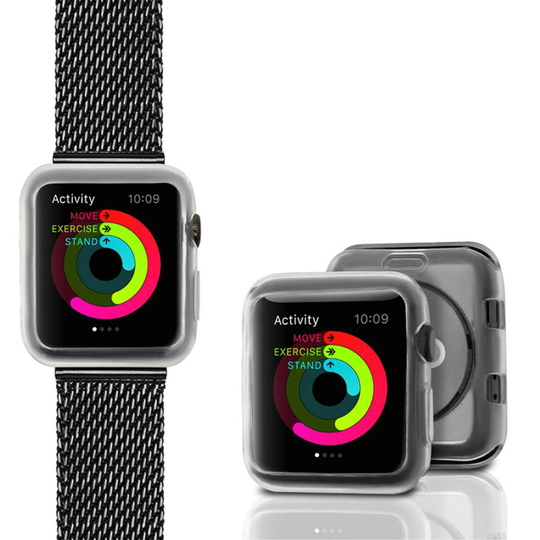 (Clear, 38mm) TPU Soft Frame Case Cover for iWatch Series 1,2 & 3 - 38mm | 42mm