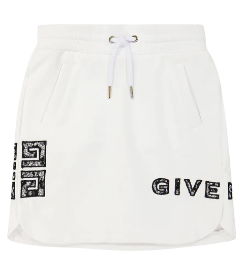 Logo cotton-blend skirt