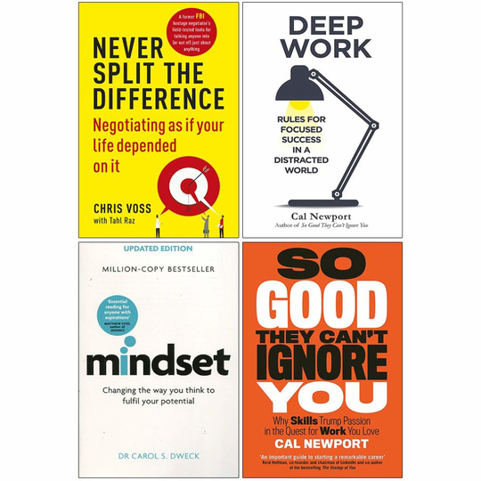 Never Split the Difference, Deep Work 4 Books Collection Set