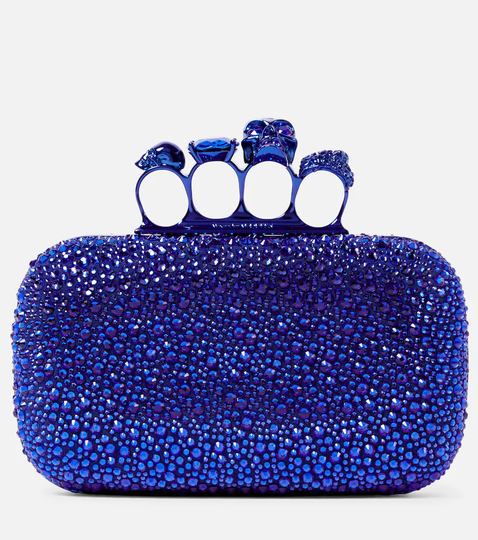 Four Ring crystal-embellished clutch