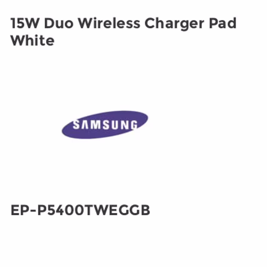 Samsung 15W Duo Wireless Charger Pad White