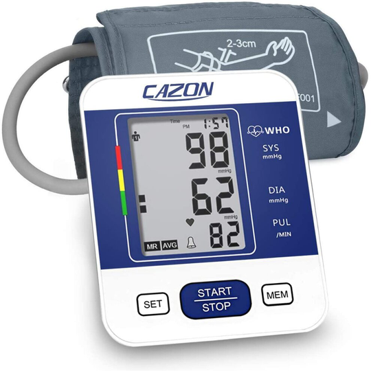 CAZON Blood Pressure Monitor Upper Arm BP Machine for Home Use BP Cuff Kit Pulse Rate Detection Meter with Cuff 22-32cm