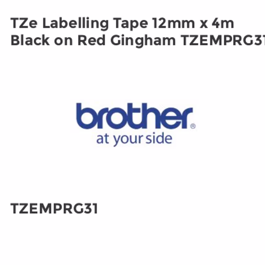 Brother TZe Labelling Tape 12mm x 4m Black on Red Gingham TZEMPRG31