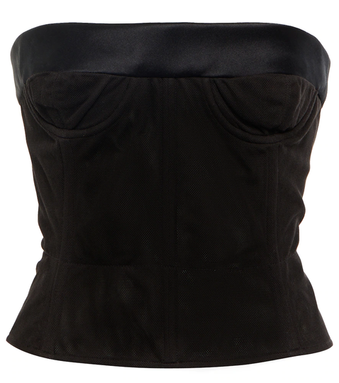 Satin-trimmed bustier
