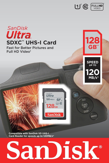 SanDisk Ultra UHS-I 120MBs SDXC Memory Card - 128GB