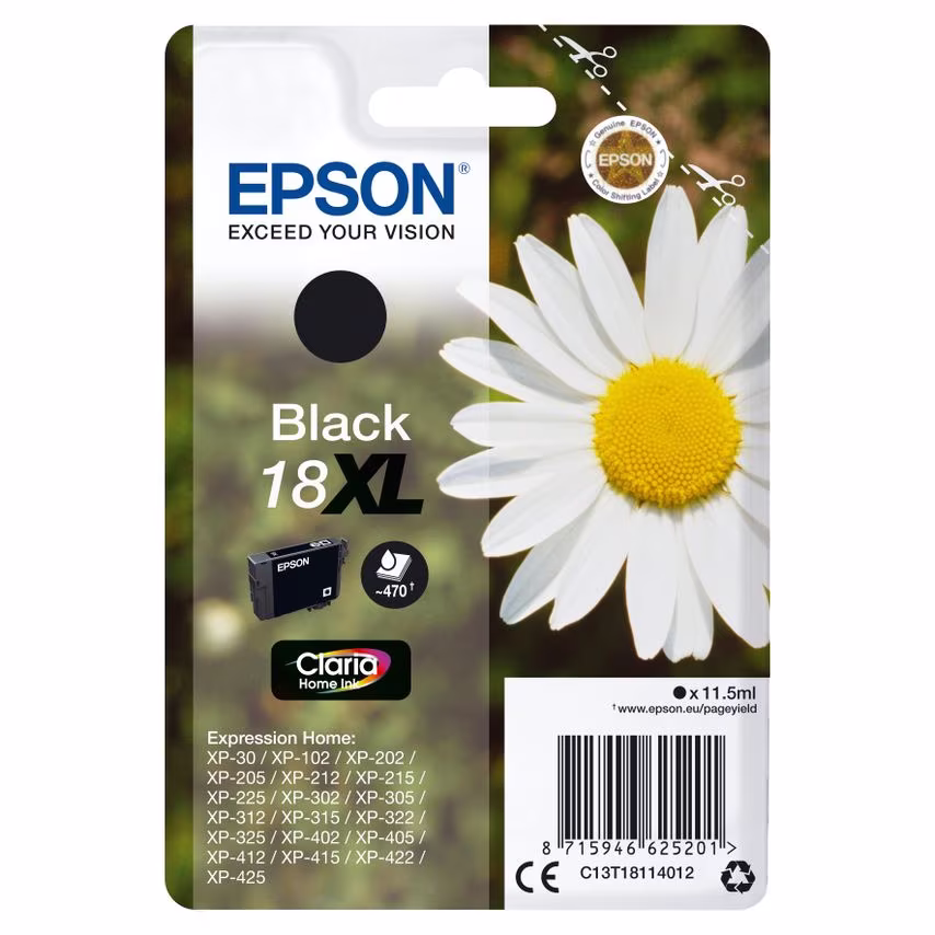 Epson Ink High Volume 18XL Daisy Black Ink Cart