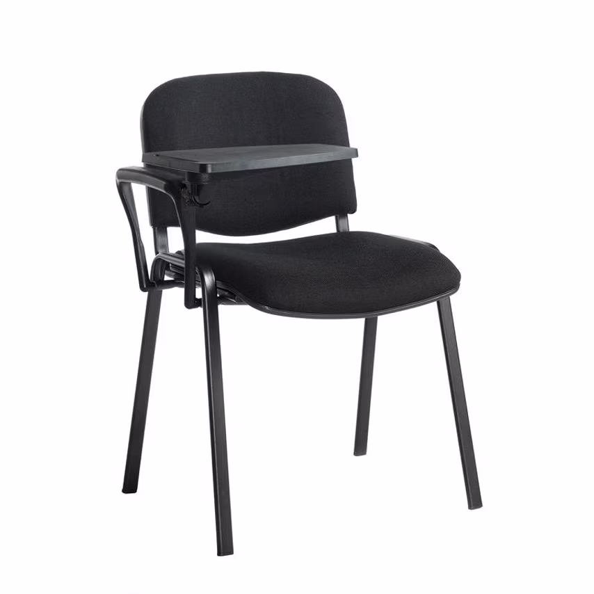 Dams Taurus Meeting Room Chair with Black Frame and Writing Tablet - Charcoal