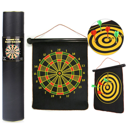 12''Dart Board Double Sided Dartboard Family Kids Game with Darts