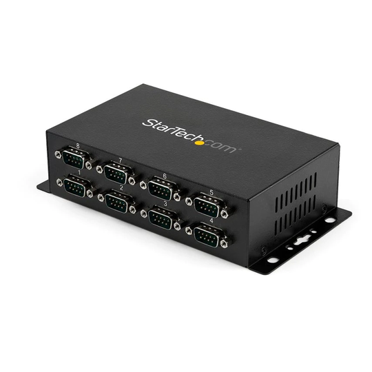 StarTech.com 8 Port USB to DB9 RS232 Serial Adapter Hub Industrial DIN Rail and