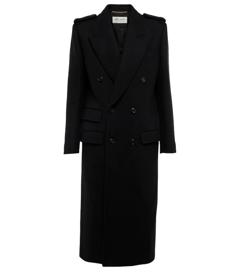 Wool-blend gabardine coat