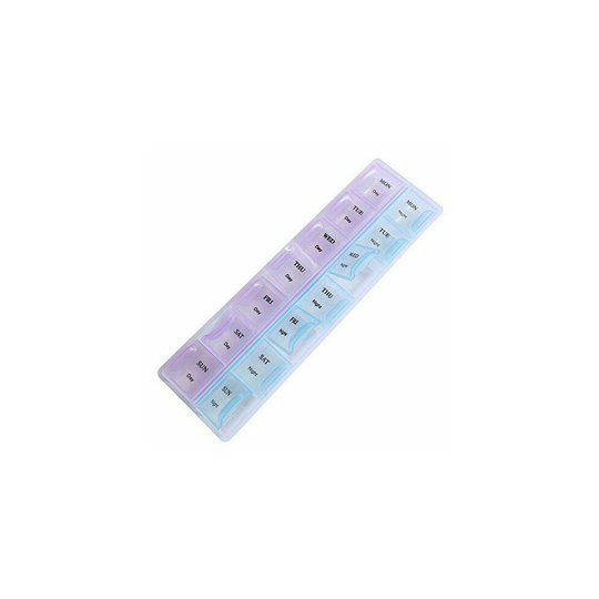 (2 Rows) Pills box 7 Days Tablet Medicine Storage Organizer