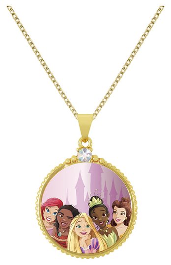 Disney Princess Gold Plated Circle Pendant Necklace