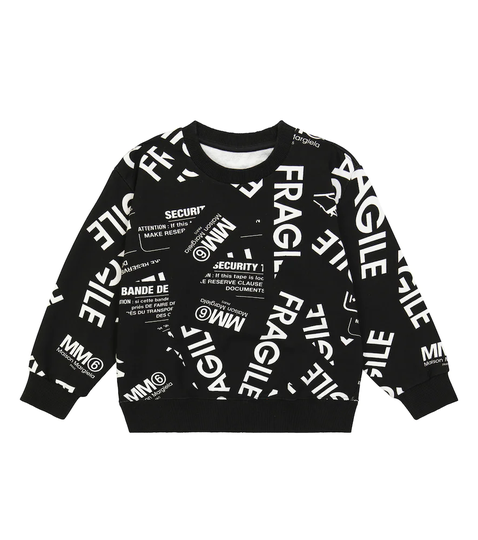 Slogan-printed cotton sweater