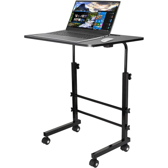 (Black Frame Black Desk) Laptop Table Hight Adjustable