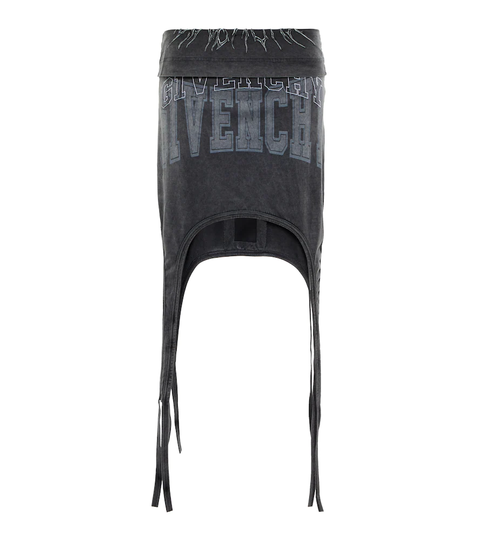 Deconstructed logo cotton miniskirt