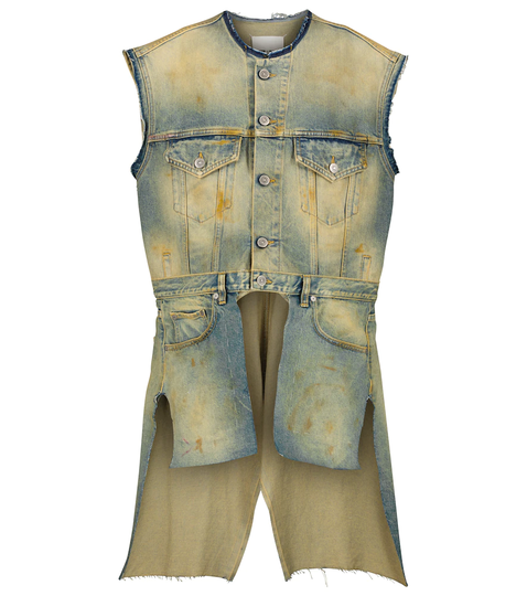 Deconstructed denim vest