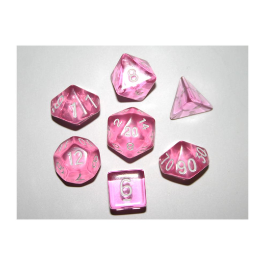 Gem Polydice Set - Pink - 7 Standard Sized Dice for D&D and other RPGs