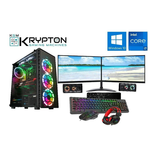 Gaming PC Dual 22" Monitor Setup i7 3770 240 SSD 1TB 16GB Ram GTX 1660
