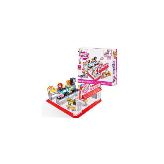 5 Surprise 77263 Foodie Brands Food Court Playset by ZURU, with 32 Pieces to Build + 1 Exclusive Mini Collectible