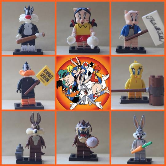 (Looney Tunes Daffy Duck Tasmanian Devil Mini Figures) Cartoon Toys Video Games Fits Lego Mini Figures