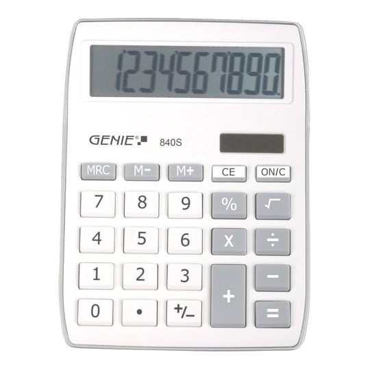 Genie Genie 840S 10 Digit Desktop Calculator Silver