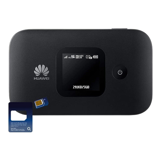 Huawei E5577 Black 4G Cat4 LTE with Unlimited O2 Data SIM Card Bundle