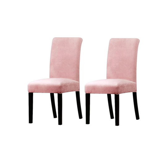 (Pink, 2) Dining Banquet Chair Washable Removable Stretch Slipcover Covers Protector