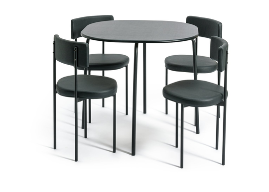 Habitat Jayla Metal Dining Table & 4 Black Chairs