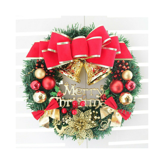 (Red Deer ) 12" Christmas Wreath Door Hanging Room Window Wall Festive Xmas Garland Decor