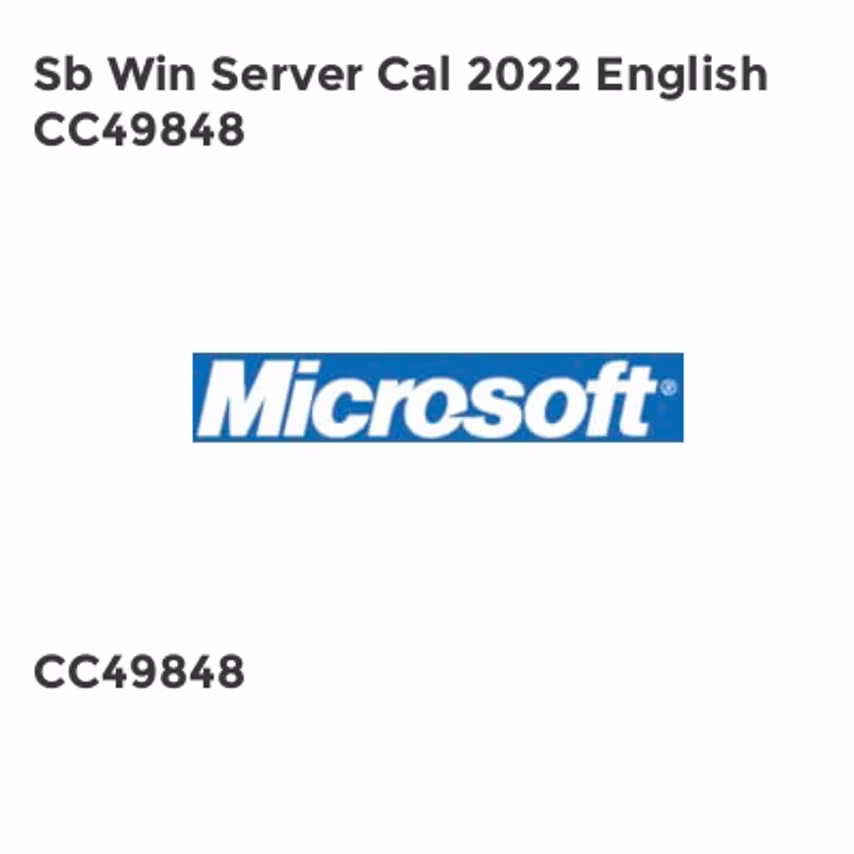 Microsoft Sb Win Server Cal 2022 English CC49848- you get 4