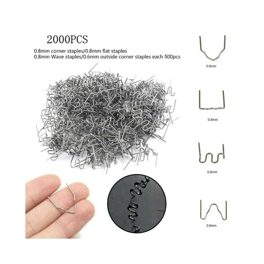 2000x Plastic Repair Hot Staples for Car Bumper Plastic Welding Repair