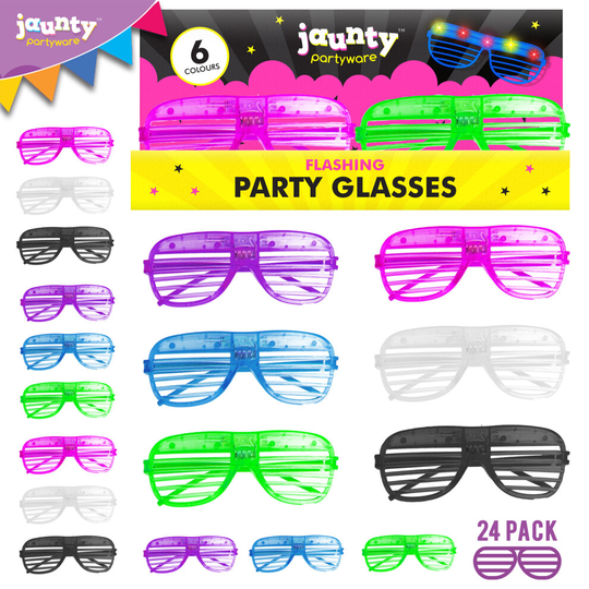 (24pk) LED Flashing Glasses Party Eyewear