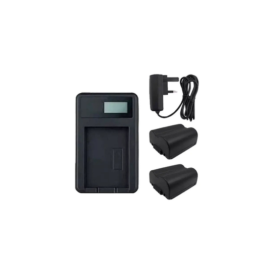 Mains Battery Charger and 2 Batteries For Panasonic Lumix DMC-FZ30 Digital Camera