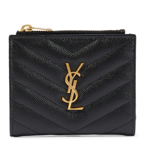 Monogram zipped leather wallet