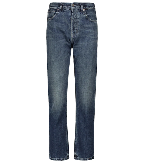 Mid-rise straight jeans