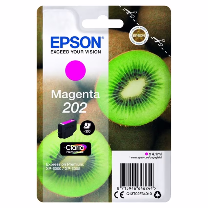 Epson Epson 202 Kiwi Magenta Standard Capacity Ink Cartridge 4ml - C13T02F34010