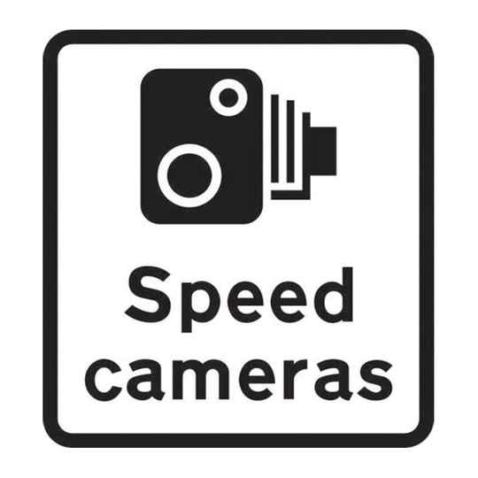 Centurion Europe 450 X 550MM DIBOND 'SPEED CAMERAS ' ROAD SIGN (WITHOUT CHANNEL)