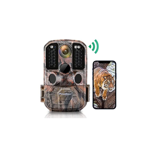 Usogood WiFi Wildlife Camera 24MP 1296P Trail Game Hunting Cameras with IR Night Vision Motion Activated IP66 Waterproof for Wildlife Monitoring, Hunt
