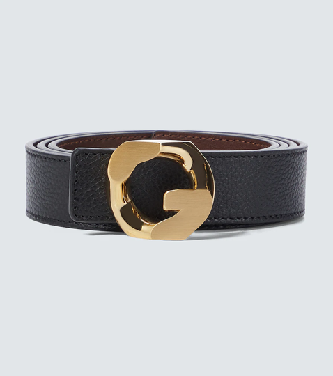 Reversible G Chain leather belt