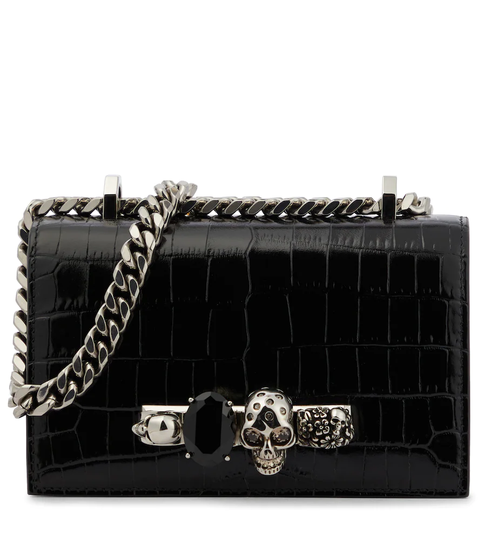 Jeweled Mini leather crossbody bag