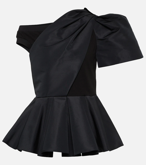 Asymmetric peplum top