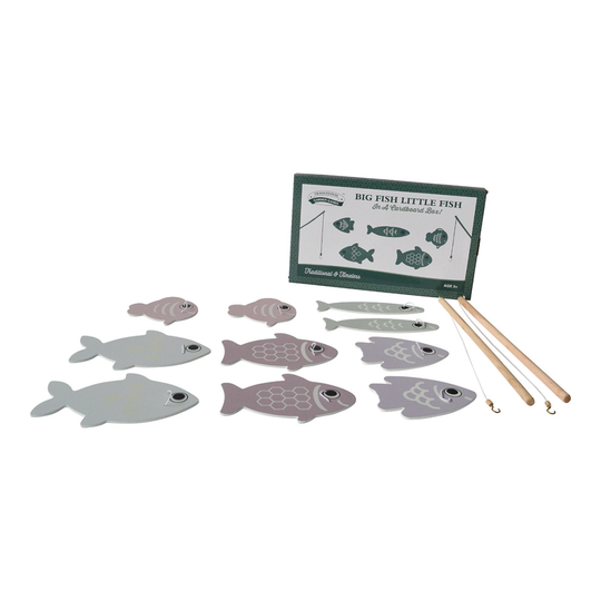 Traditional Garden Games Wooden Big Fish Little Fish Fun Fishing Game