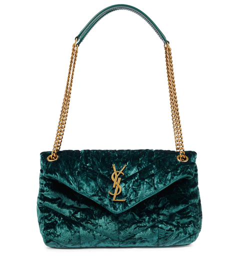 Loulou Puffer Small quilted velvet shoulder bag