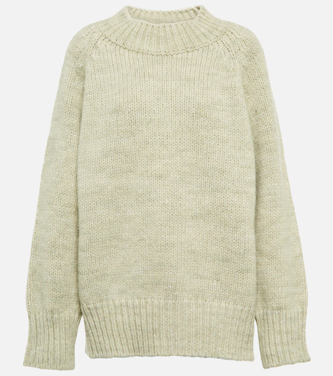 Alpaca, cotton and wool sweater