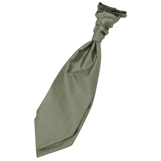Sage Green Plain Shantung Pre-Tied Wedding Cravat