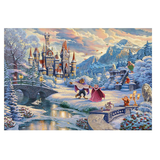Schmidt Thomas Kinkade: Disney Beauty and the Beast Winter Enchantment Jigsaw Puzzle (1000 Pieces)